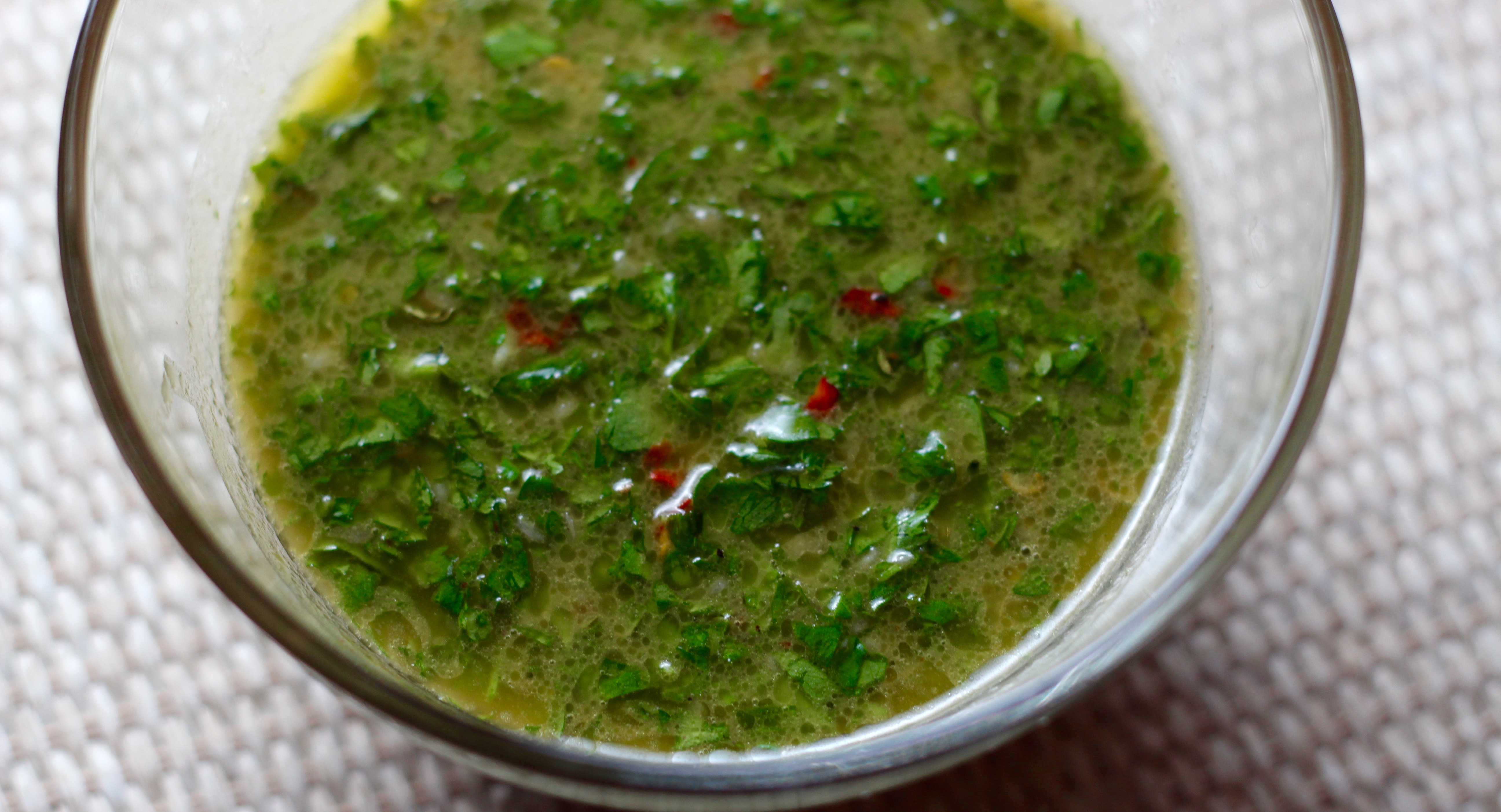 Chimichurri sauce with cilantro -